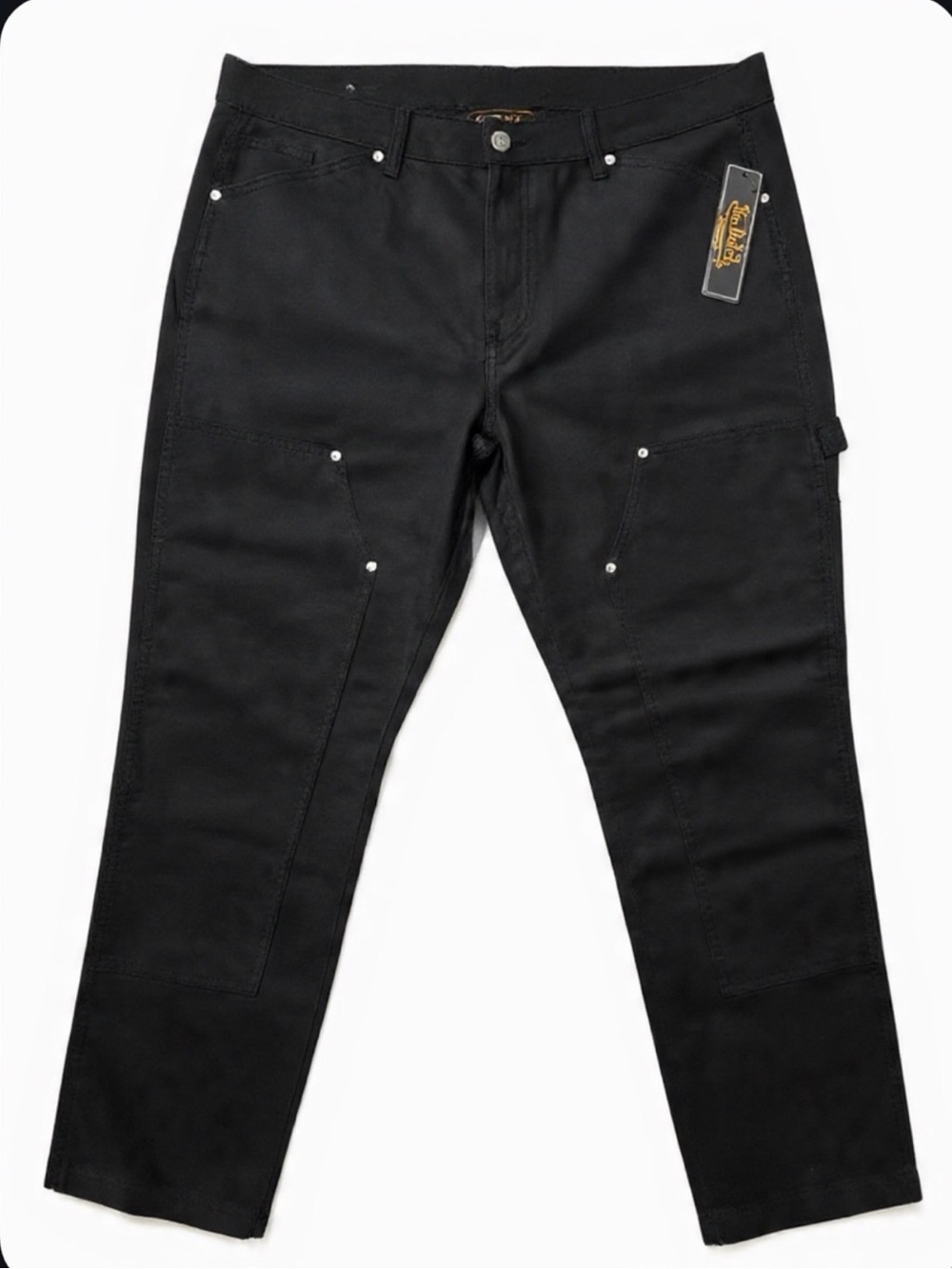 Von dutch double knee logo carpenter pants black size 38/30 nwt